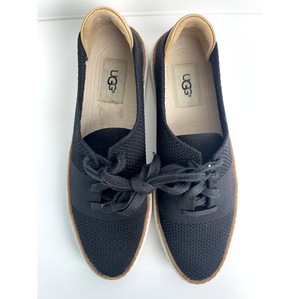 UGG Pinkett Lace-up Hyper Weave Casual Black Sneaker Size 7 Women